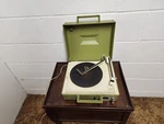Rca Victor Record Player VLP26G Am Radio Vtg Green Portable Parts Repair Broken. Fixed Price $39.99.