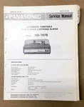 Panasonic RD-7678 Record Player / Turntable Service Manual *original*. Fixed Price $19.97.