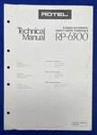 Original Rotel RP-6300 Turntable Technical Manual. Fixed Price $19.95.