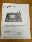 Garrard SL75B Auto Turntable Supplementary Service Manual Original Oem Vintage. Fixed Price $24.99.