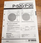 Yamaha P-520/P-26 Turntable Service Manual Original. Fixed Price $14.25.