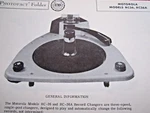Motorola & RC-36A Record Changer Turntable Photofact. Fixed Price $7.50.