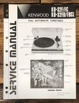 Kenwood Fc KD-32FB Record Player / Turntable Service Manual *original*. Fixed Price $14.97.