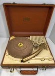 Vintage Briefcase Leather Sonic Capri "333" Portable Record Player Works. Fixed Price $65.00.