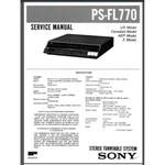 Sony PS-FL770 Direct Drive Automatic Turntable Service Parts Manual 41 Pages. Fixed Price $19.95.