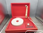 Sears Solid State Portable Record Player Red Phono Works, Read. Fixed Price $49.99.