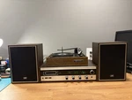 Vintage Jvc Stereo System Turntable Speakers Nivico Wood Grain Powers On. Fixed Price $175.00.