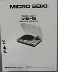 Micro Seiki MB-15 Turntable Service Manual. Fixed Price $49.99.