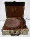 Vintage Portofonic Suitcase Record Player. Fixed Price $45.00.