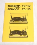 Original Thorens TD110 TD115 Turntable - Record Player Service Manual. Fixed Price $24.00.
