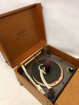 Vintage Silvertone Model 6245 Suitcase Turntable. Fixed Price $60.00.