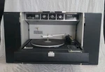 General Electric Trimline 500 Black Silver Stereo Portable Record Player. Fixed Price $129.00.