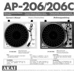 Akai AP-206C Turntable Owners Instruction Manual. Fixed Price $22.24.