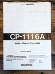 Onkyo CP-1116A Turntable Owners / User Manual *original*. Fixed Price $24.97.