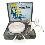 Vintage Dejay Happy Tunes 45-33 Record Player Model SP-11 Denim Blue Jeans Case. Fixed Price $17.59.