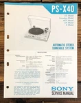 Sony PS-X40 Record Player / Turntable Service Manual *original*. Fixed Price $29.97.