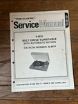 Original Realistic R-8010 Direct Drive Record Turntable Service Manual Japan. Fixed Price $20.00.
