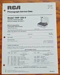 Vintage Rca Phonograph Service Data Model Vwp 220-V 1973 P-8 Amp Chassis Record. Fixed Price $14.95.