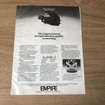 GRAM128 Magazine Advert 11X8 Empire Edr 9 Phono Cartridge. Fixed Price $12.09.
