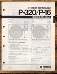 Yamaha P-320 P-16 Record Player / Turntable Service Manual *original*. Fixed Price $24.97.