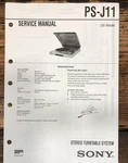 Sony PS-J11 Record Player / Turntable Service Manual *original*. Fixed Price $14.97.