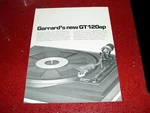 Garrard GT120AP Turntable Spec Sheet. Fixed Price $6.00.