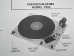 Perpetuum-ebner PE34 Record Changer Turntable Photofact. Fixed Price $9.50.