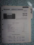 Sharp SG-45 Cp Service Manual Original Repair Book Stereo Turntable Radio Record. Fixed Price $25.00.