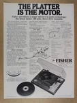 1977 Fisher MT-6225 Turntable Vintage Print Ad. Fixed Price $9.99.