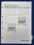 Original Harman Kardon T55C T60C Turntable Technical - Service Manual. Fixed Price $19.95.