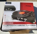 Sylvania Bluetooth Retro Turntable With Stand & Fm Radio - Black (STT104BT). Fixed Price $54.99.