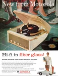Motorola Calypso Portable Player Records Hi-fi In Fiber Glass 1957 Ad. Fixed Price $23.99.