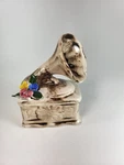 Vtg Italian Capodimonte Floral Phonograph Record Player Figurine, 4.5" Italy. Fixed Price $13.47.