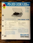Sony PS-LX33 -LX33C -LX33A Record Player / Turntable Service Manual *original*. Fixed Price $19.97.