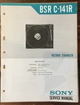 Sony / Bsr C-141R Record Player Turntable Service Manual *original*. Fixed Price $19.97.