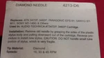 PFANSTIEHL4213-D6 Stylus. Used In Audiotechnica AT3472P,3482P, Cartridges!!. Fixed Price $13.65.