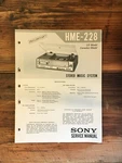 Sony HME-228 Stereo Prelim. Service Manual *original*. Fixed Price $19.97.
