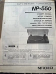 Nikko NP-550 Turntable Service Manual Original. Fixed Price $29.99.