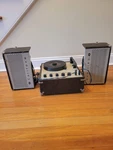 Califone 1130K Vintage Record Player Model With Matching Speakers. Fixed Price $90.00.