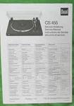 Dual Turntable Cs 455 Service Manual Photo Copy- For The Model. Fixed Price $10.95.