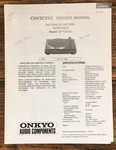 Onkyo CP-1008A Record Player / Turntable Service Manual *original*. Fixed Price $19.97.