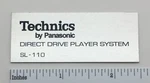 Technics SL-110 Turntable Badge Logo Custom Made Aluminum. Fixed Price $8.95.