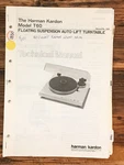 Harman Kardon T60 T-60 Record Player / Turntable Service Manual *original*. Fixed Price $29.97.