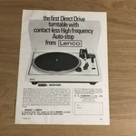 GRAM143 Magazine Advert 11X8 Lenco L-833DD Turntable. Fixed Price $12.17.