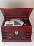 Electro Brand Retro 4-IN-1 Turntable Cd Player Am/fm Radio & Cassette, Tested.. Fixed Price $130.00.