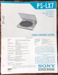 Sony PS-LX7 Record Player / Turntable Service Manual *original*. Fixed Price $19.97.