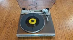 Mitsubishi LT-22 Quartz Logic Linear Tracking Turntable Silver Black 33/45RPM. Fixed Price $728.00.