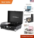 Retro Bluetooth Suitcase Record Player - Dynamic Sound & Easy Setup Journey Ii. Fixed Price $104.99.