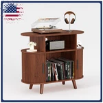Record Player Stand Media Cabinet Turntable Audio-visual Shelving Unit. Fixed Price $114.94.