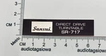 Sansui SR-717 Turntable Badge Logo Custom Made New Aluminum Self Stick. Fixed Price $8.95.